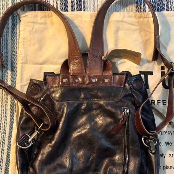 BEDSTU TEJI LEATHER BACKPACK - BLACK TEAK RUSTIC New with Tags and Dust Bag - Picture 10 of 16